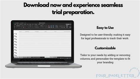 Digital Trial Binderexcel Workbook For Legal Professionals Trial Prep