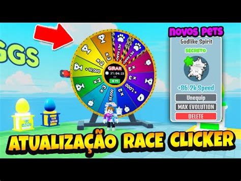 TUDO SOBRE A NOVA ATUALIZAÇÃO DO RACE CLICKER PEGUEI NOVOS PETS