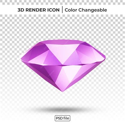 Premium Psd Diamond 3d Render Color Changeable Icon