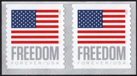 NEW ISSUE Forever Freedom U S Flag Coil Pair BCA 3K Roll 2023 SA