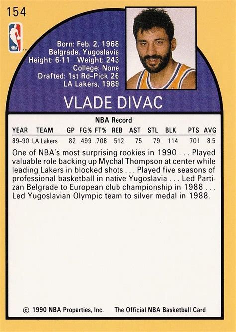 1990-91 Hoops #154 Vlade Divac | Trading Card Database