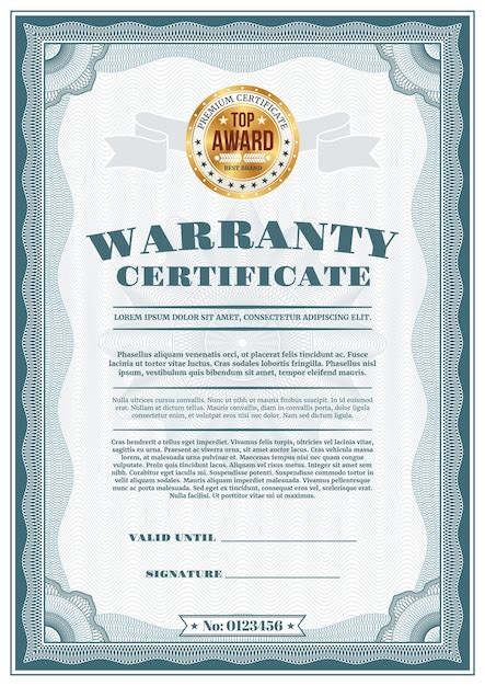 Warranty Certificate Template Free