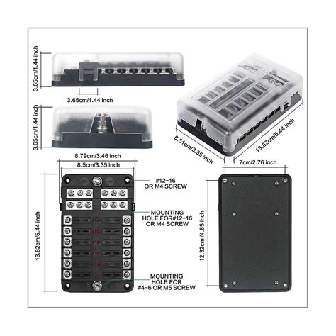 Kit de boîte à fusibles de 12 V de bloc de fusibles de 12 circuits