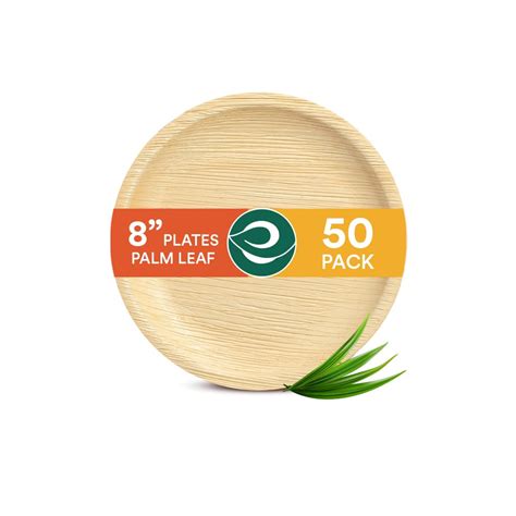 Buy ECO SOUL 100 Compostable 8 Inch Round Palm Leaf Plates 50 Pack I