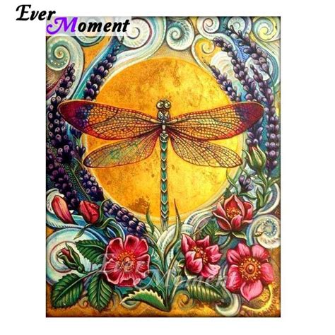 5d Diy Diamond Painting Floral Dragonfly Dragonfly Art Painting Kits