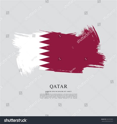 Flag Of Qatar Brush Stroke Background Royalty Free Stock Vector