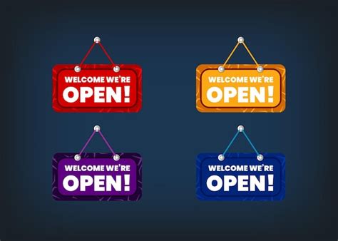 Premium Vector Welcome We Are Open Sign