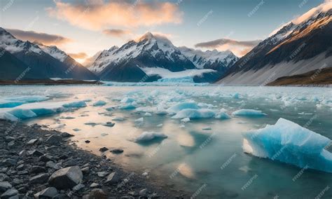 Premium AI Image | Panorama of iceberg glaciers in antarctica with ...