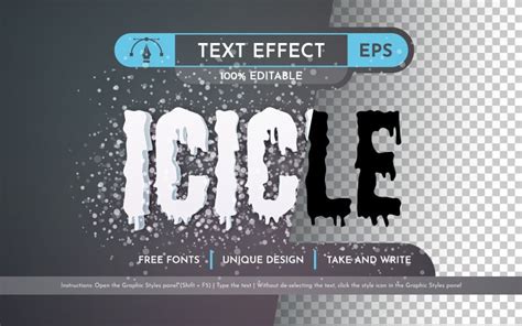 Icicle Effet De Texte Modifiable Style De Police