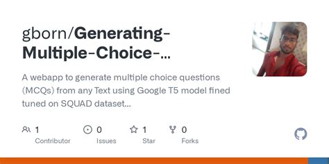 GitHub Gborn Generating Multiple Choice Questions From Any Text A