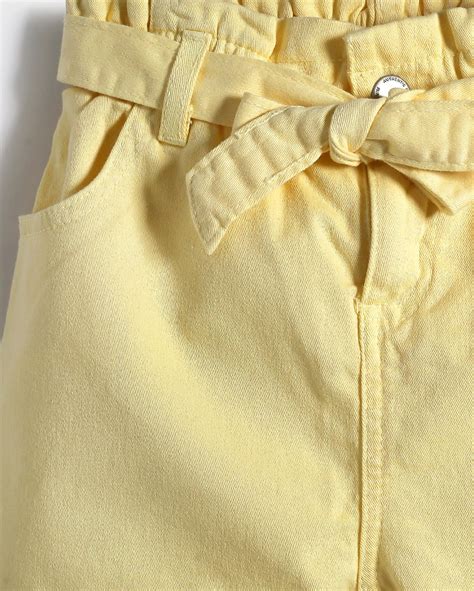 Riachuelo Short Jeans Color Infantil Clochard A Amarelo Pool By