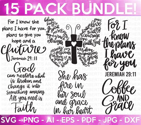 Christian Quotes Svg Bundle Scripture Bundle Bible Verse Bundle Religious Svg Jesus God Faith