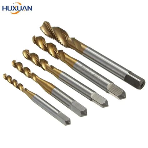 1PCS Titanium Coated Metric Hss Spiral Fluted Machine Screw Tap M3 M4