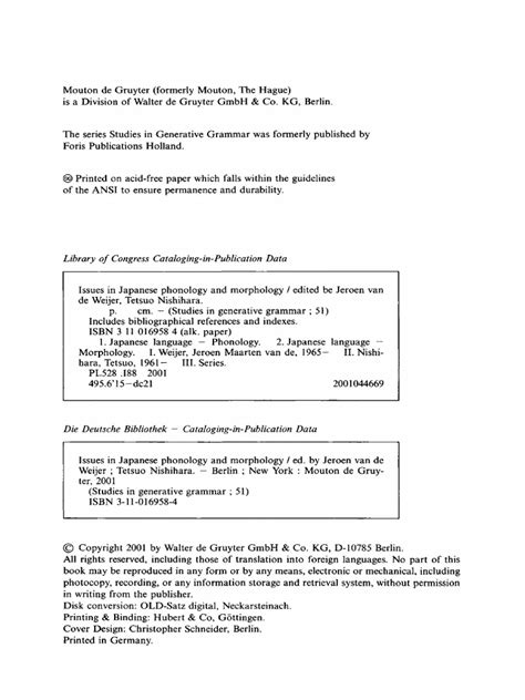 Issues In Japanese Phonology And Morphology Compress 2 Pdf Stress