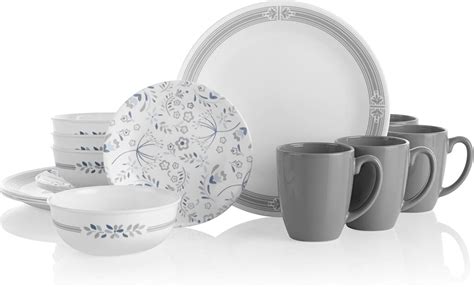 Corelle 3991F Prairie Garden Geschirr Set Grau Splitter Und