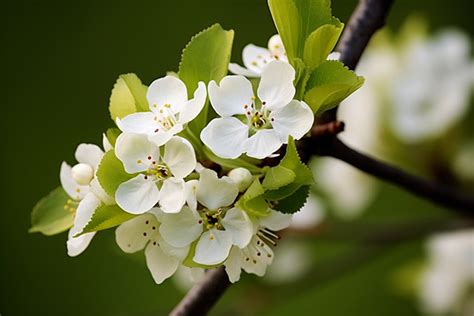 An Apple Tree Has White Flowers In The Spring Background High