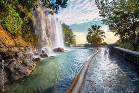 Waterfall In Parc De La Colline Du Chateau Nice Cote D Azur France