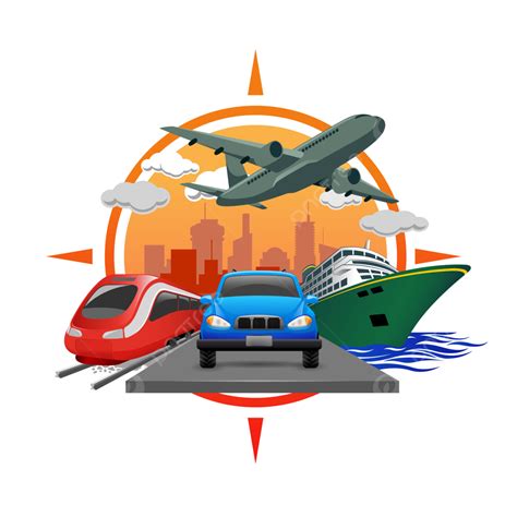 World Tourism Day Various Transportation Clipart And Vector Poster ...