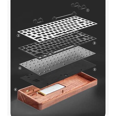 Soild Wood Wireless Mechanical Keyboard Kit Walnut Rosewood