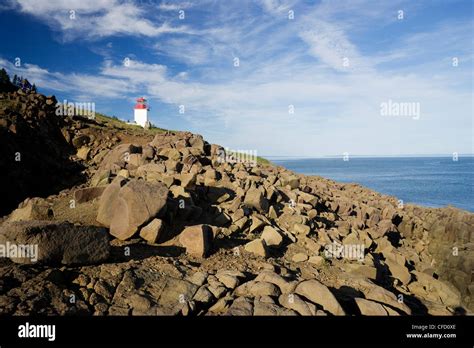 The Lighthouse At Cape Dor In The Bay Of Fundy High Resolution Stock