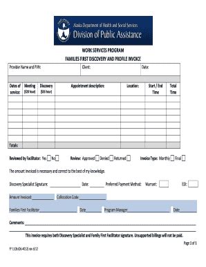 Fillable Online Dpaweb Hss State Ak Work Services Program Families