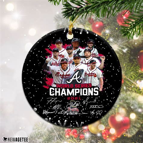 Atlanta Braves World Series Champions Signatures Christmas