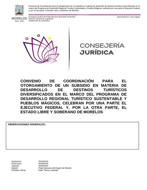 Pdf Convenio De Coordinaci N Para El Desarrollo Marcojuridico