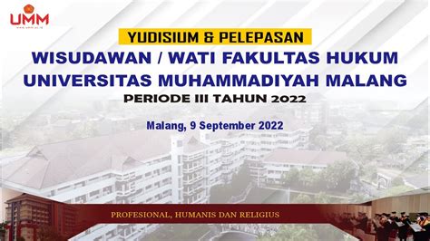 Yudisium Periode Iii Tahun Fakultas Hukum Umm Youtube