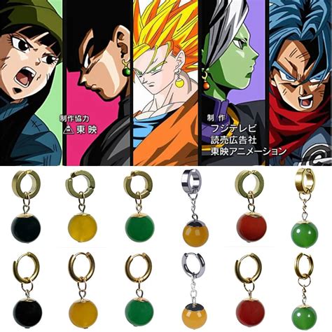 Super Dragon Ball Z Vegetto Potara Black Son Goku Cosplay Costumes Ring Zamasu Earrings Ear Stud ...