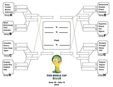 Free Printable Fifa World Cup Brackets Download Free Printable Fifa