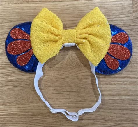 SNOW WHITE ADJUSTABLE Mouse Ear Headband Disney Inspired Minnie Mickey