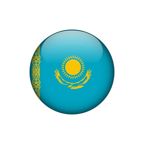 Premium Vector Kazakhstan Flag Circle Button Vector Template