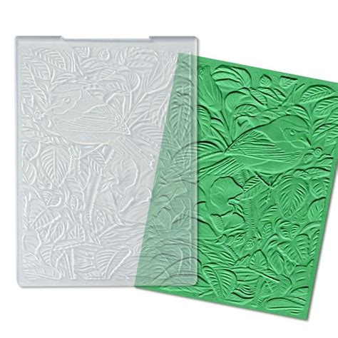 Alibbon D Textured Spring Bird Background Embossing Folders For Card