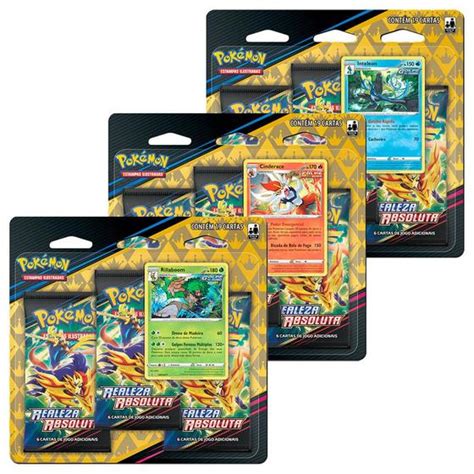 Pokémon Tcg Triple Packs Realeza Absoluta Rillaboom Cinderace