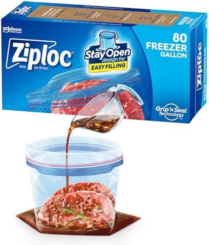 Amazon Ziploc Gallon Food Storage Freezer Bags Stay Open Design