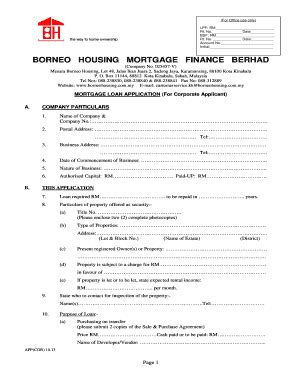 borneo housing kk fill  printable fillable blank pdffiller