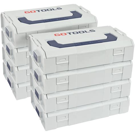 GOTOOLS Systemkoffer L Boxx Mini grau Kleinsortiment Box GT81500 8 Stück