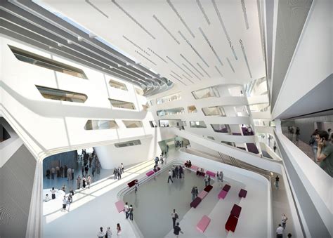 Interior Rendering Of Zaha Hadid S Library And Learning Center For The