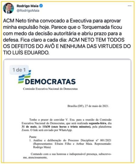 Dem D Dias Para Rodrigo Maia Apresentar Defesa Em Processo De