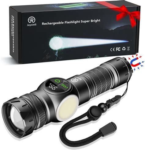 Jayxinli Torcia Led Potente Professionale Lumen Torcia Led