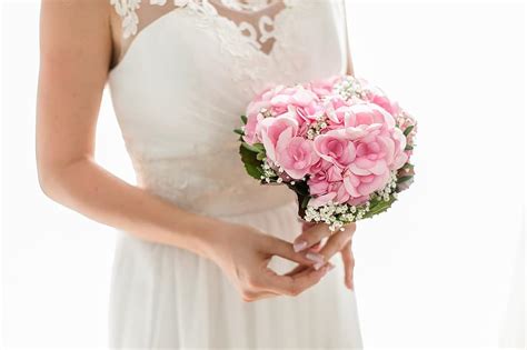 wedding, bride, the groom, stroll, bridesmaid dress, bouquet, just ...
