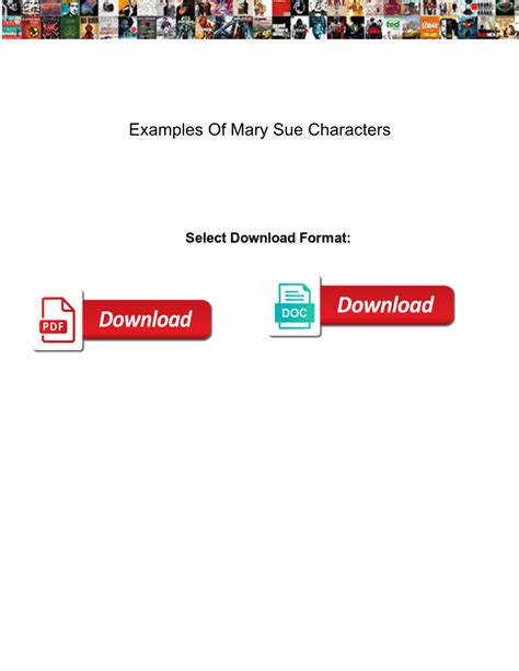 Examples of Mary Sue Characters - DocsLib