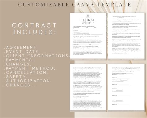 Floral Contract Template Florist Contract Flower Arrangements