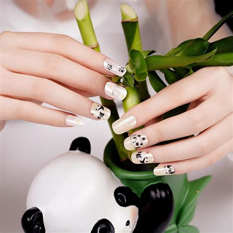 Amazon Danni Toni Semi Cured Gel Nail Strips Giant Panda Panda