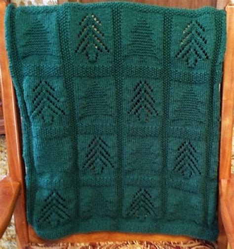 Free Knitting Pattern For Pine Tree Blanket Knitting Patterns