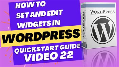 Wordpress Tutorial For Beginners Video 22 How To Set And Edit Widgets