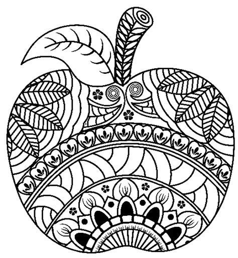 Apple For Adults Coloring Page Free Printable Coloring Pages