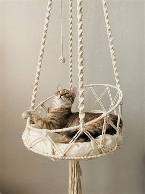 Macrame Cat Hammock Woven Boho Cat Swing Macrame Hanging Cat Etsy Artofit