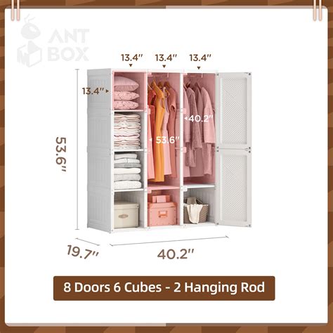 ANTBOX Portable Wardrobe Closet Storage Organizer For Clothes Folding