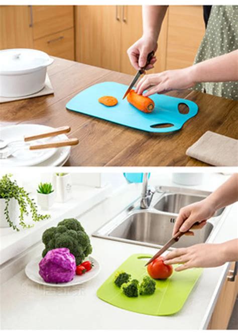 Foldable Plastic Chopping Block Kitchen Cutting Board Non Slip Portable